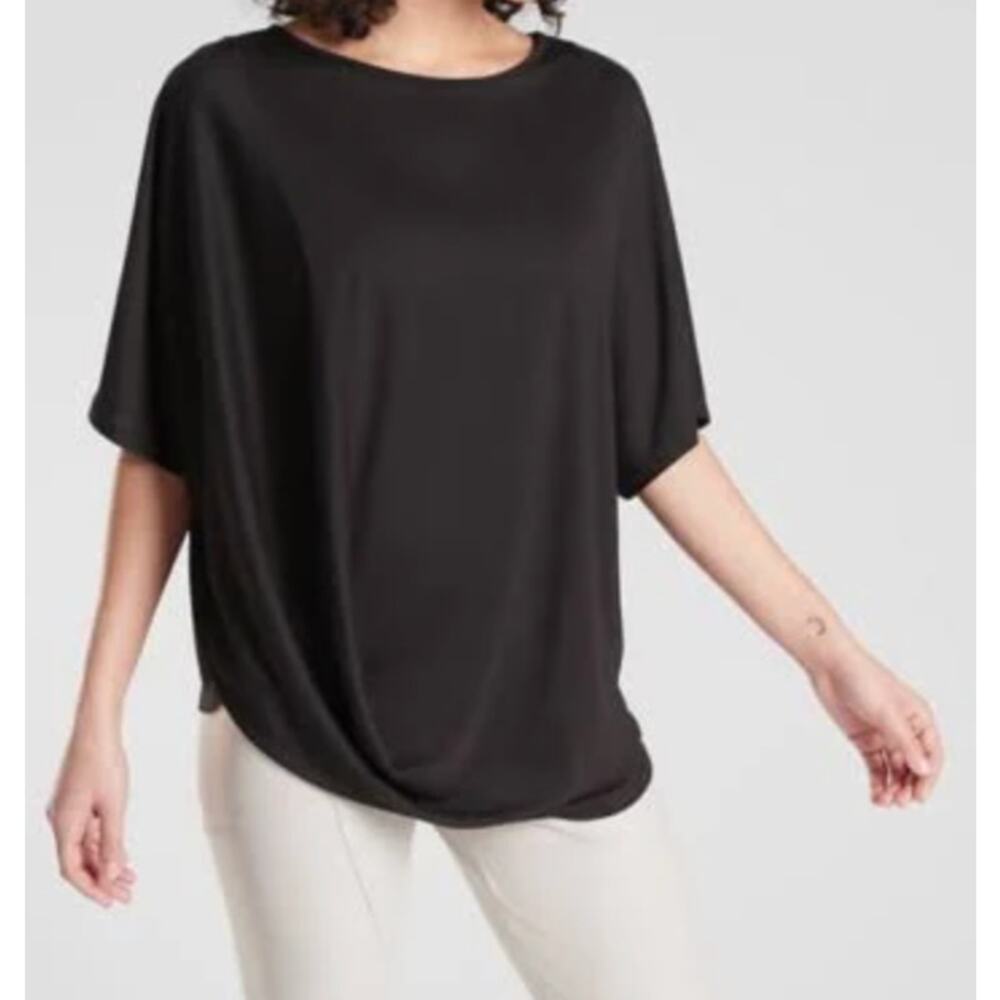 Athleta womens black dolman workout shirt modal blend size M